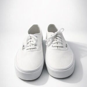 Vans Off The Wall Authentic Low top White Canvas Men's Size 9- Women's 10.5 NWOB